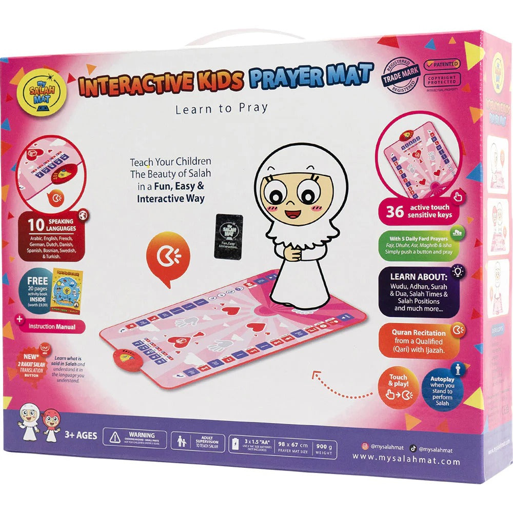 Smart Interactive Kids Prayer Mat Pink Version | Now with Salah Translation